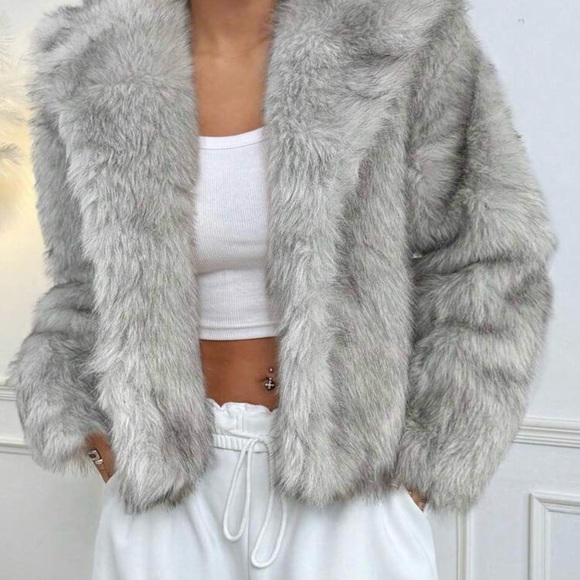 Chic Faux Fur Teddy Jacket - Cream - Picture 7 of 7